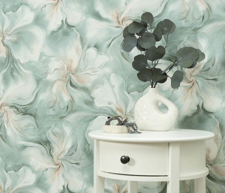 Erismann Aurora Turquoise Floral Wallpaper