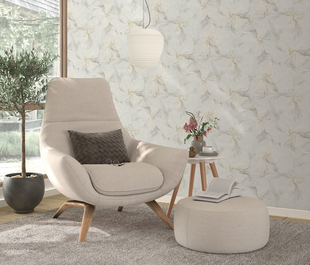 Erismann Aurora Light Taupe Floral Wallpaper