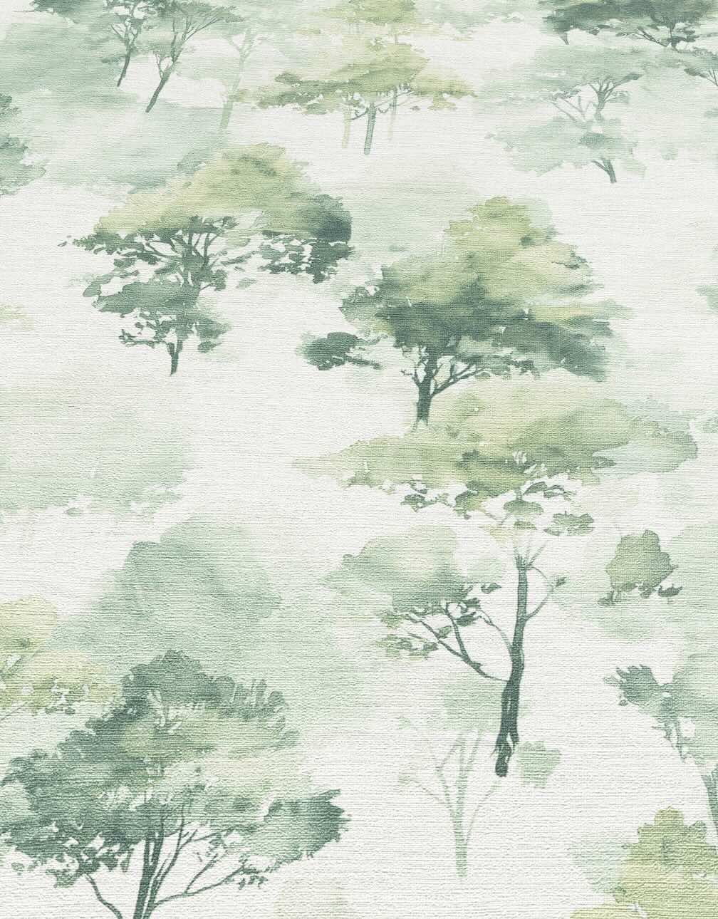 Erismann Forest Dreams Woodland Tree Green Wallpaper
