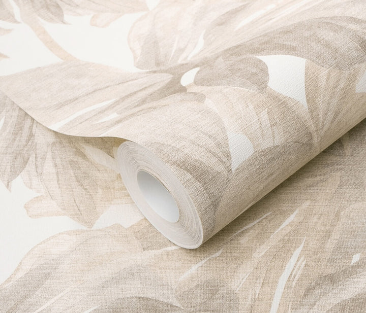 Erismann Mistry Monstera Leaves Beige Wallpaper