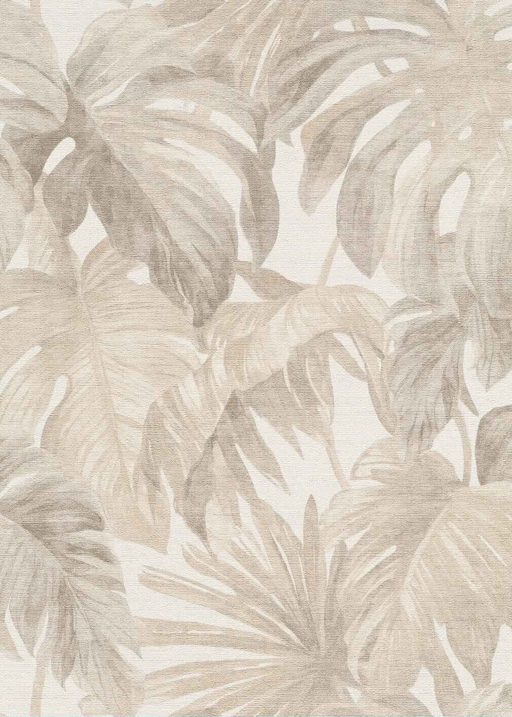 Erismann Mistry Monstera Leaves Beige Wallpaper