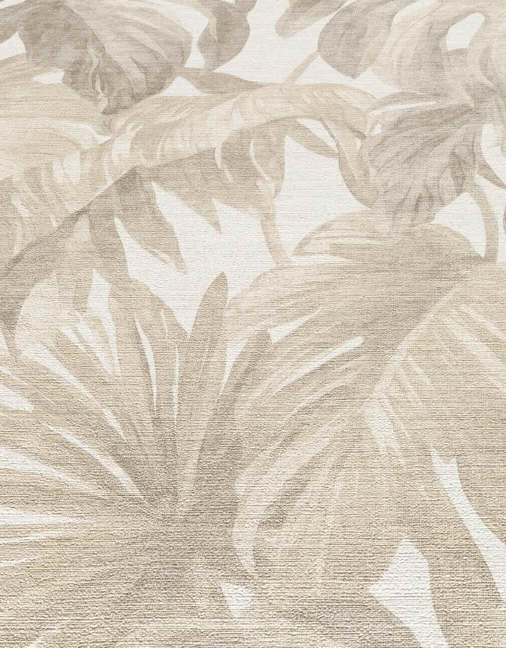 Erismann Mistry Monstera Leaves Beige Wallpaper