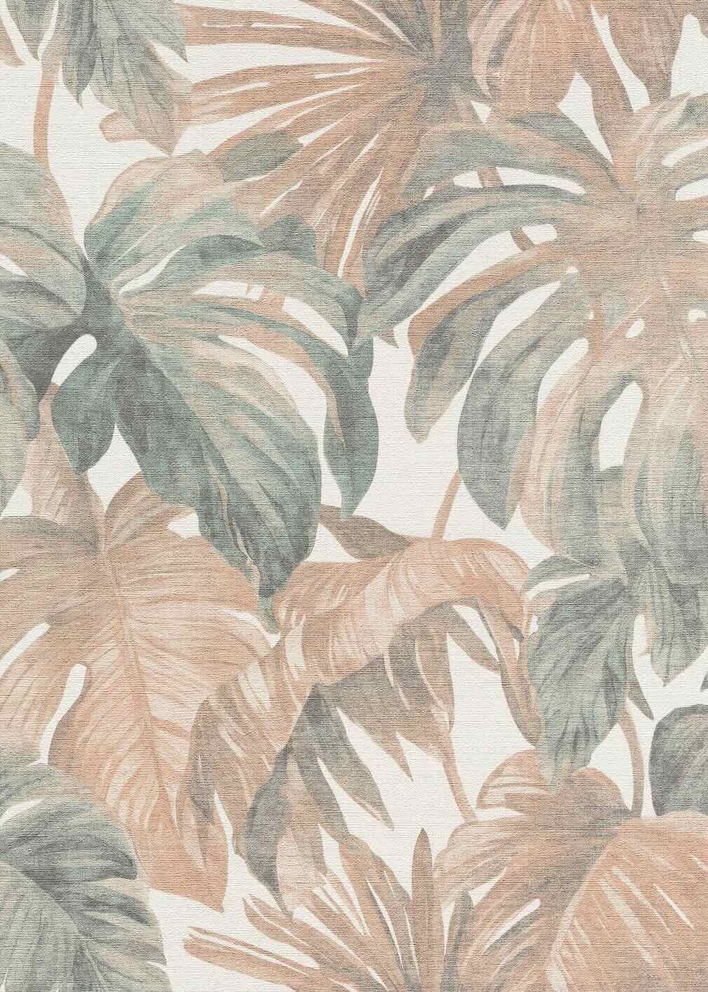 Erismann Mistry Monstera Leaves Brown Wallpaper