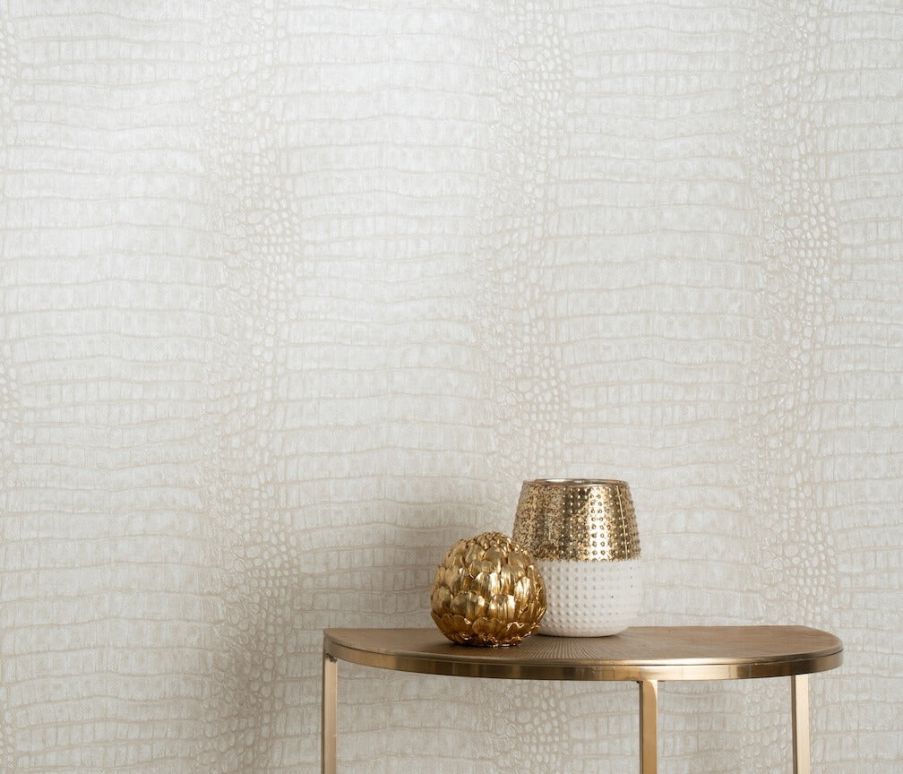 Erismann Wild Lagoon Animal Skin Metallic Beige Wallpaper