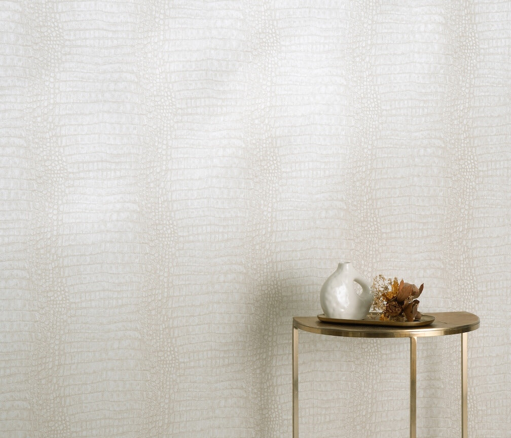 Erismann Wild Lagoon Animal Skin Metallic Beige Wallpaper