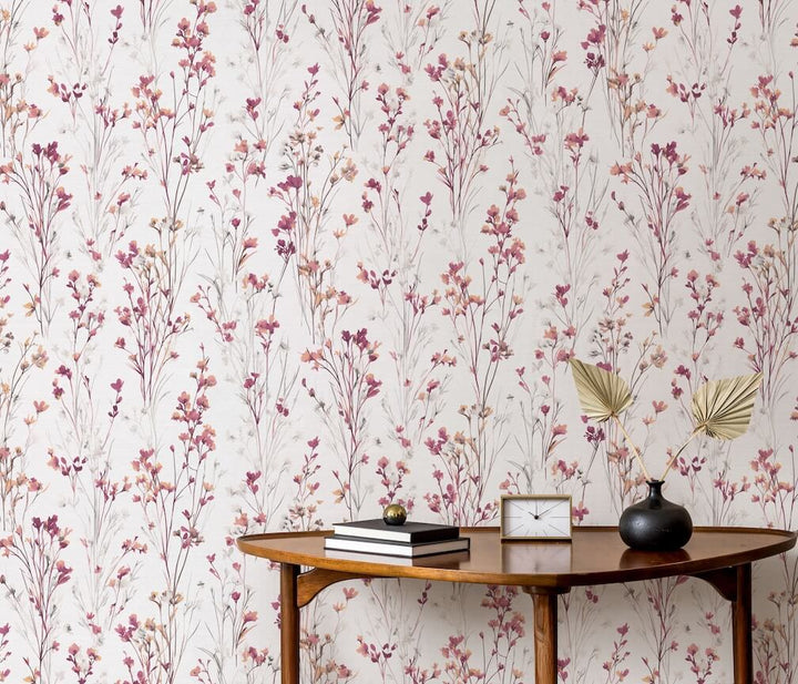 Erismann Bright Meadow Flower Purple Wallpaper