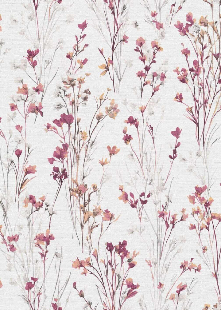 Erismann Bright Meadow Flower Purple Wallpaper