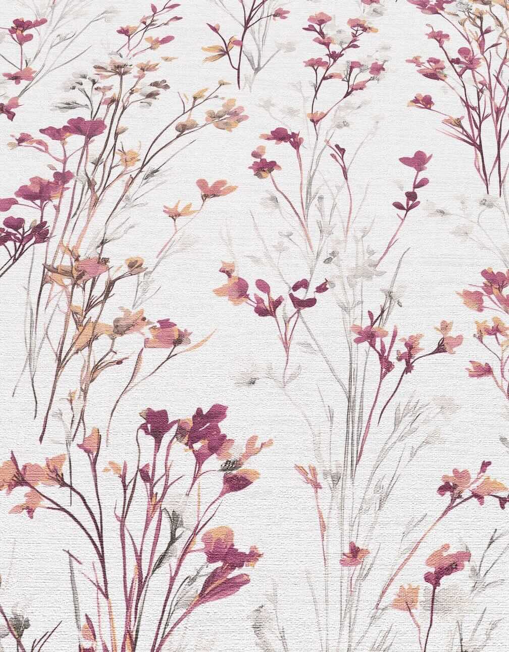 Erismann Bright Meadow Flower Purple Wallpaper