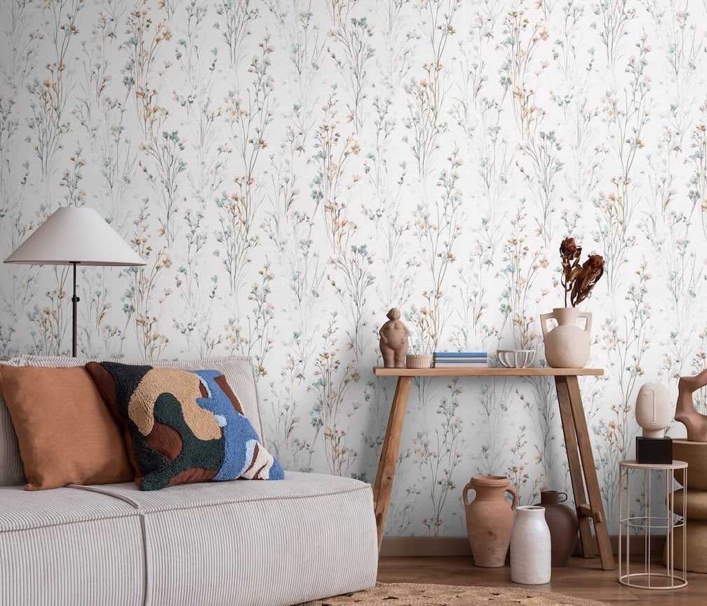 Erismann Bright Meadow Flower Light Green Wallpaper