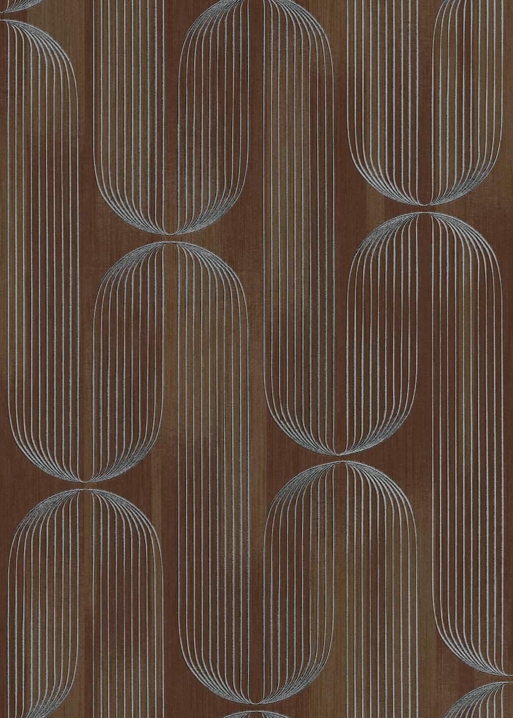 ELLE Decoration Orbit Lines Brown Wallpaper