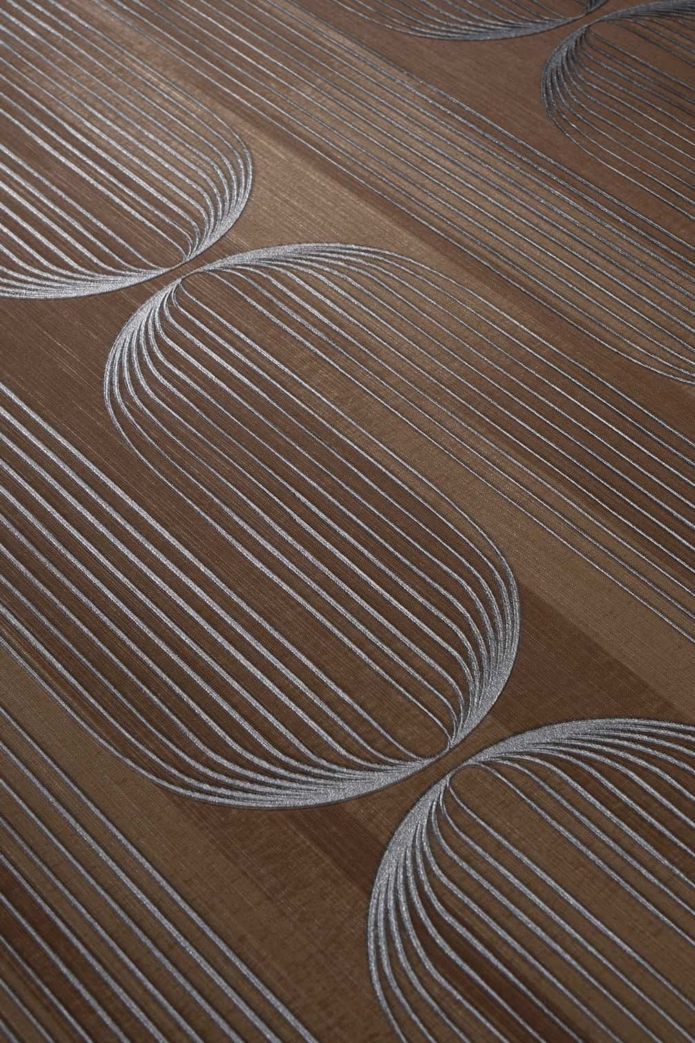 ELLE Decoration Orbit Lines Brown Wallpaper