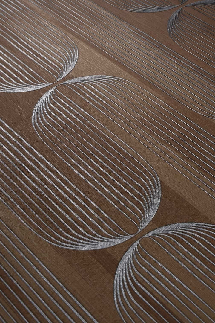 ELLE Decoration Orbit Lines Brown Wallpaper