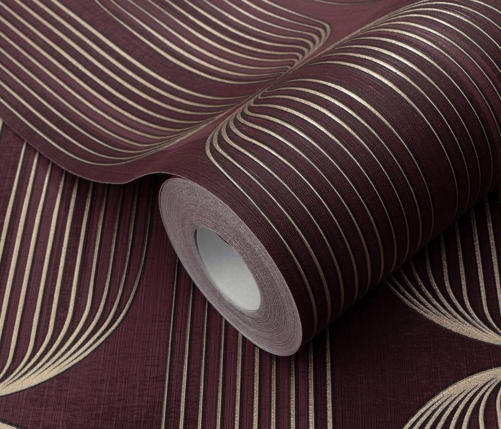 ELLE Decoration Orbit Lines Purple Wallpaper