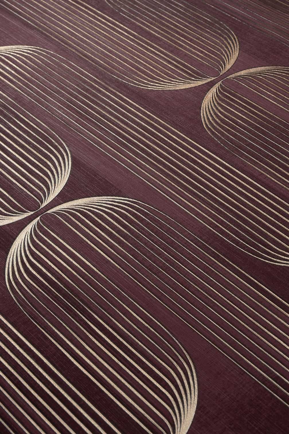 ELLE Decoration Orbit Lines Purple Wallpaper