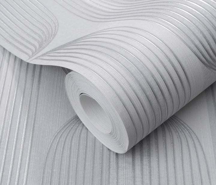 ELLE Decoration Orbit Lines Silver Wallpaper