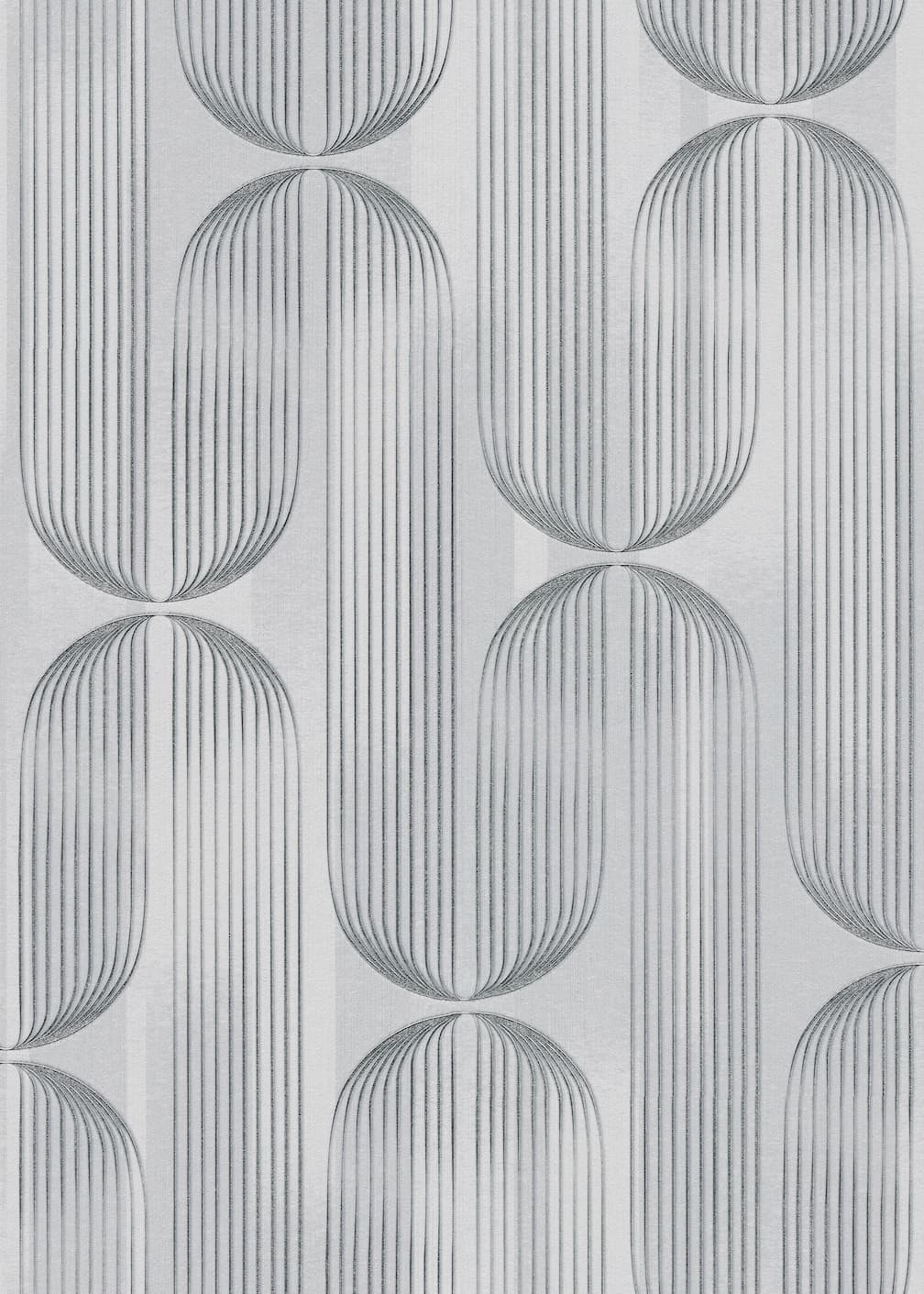 ELLE Decoration Orbit Lines Silver Wallpaper
