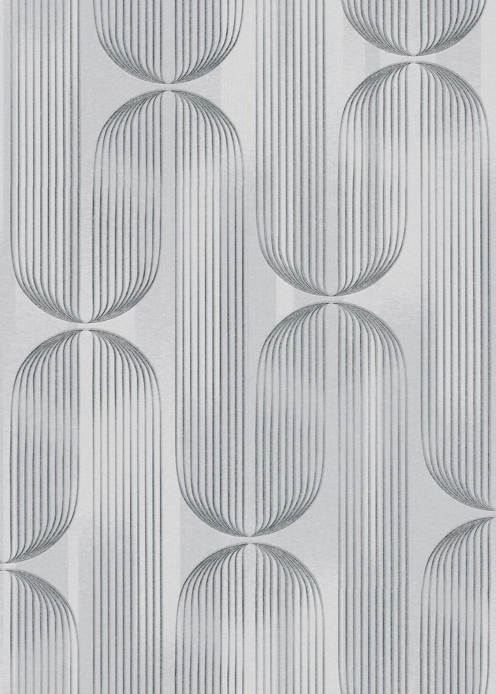 ELLE Decoration Orbit Lines Silver Wallpaper