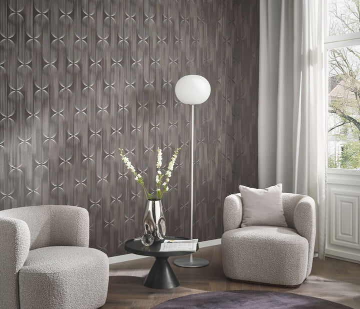 Erismann Graphic Grey Wallpaper