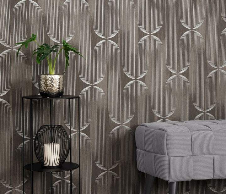 Erismann Graphic Grey Wallpaper
