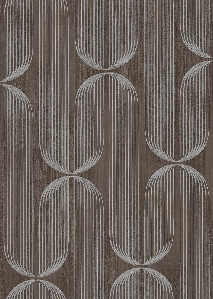 ELLE Decoration Orbit Lines Taupe Wallpaper