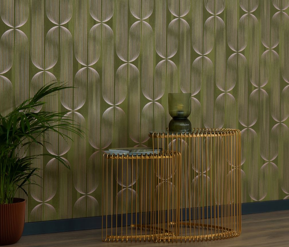 Erismann Graphic Green Wallpaper