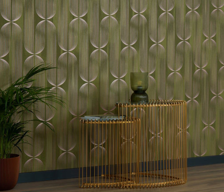 Erismann Graphic Green Wallpaper