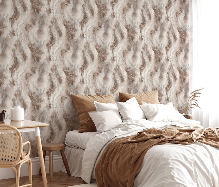 ELLE Decoration Cosmic Marble Brown Wallpaper