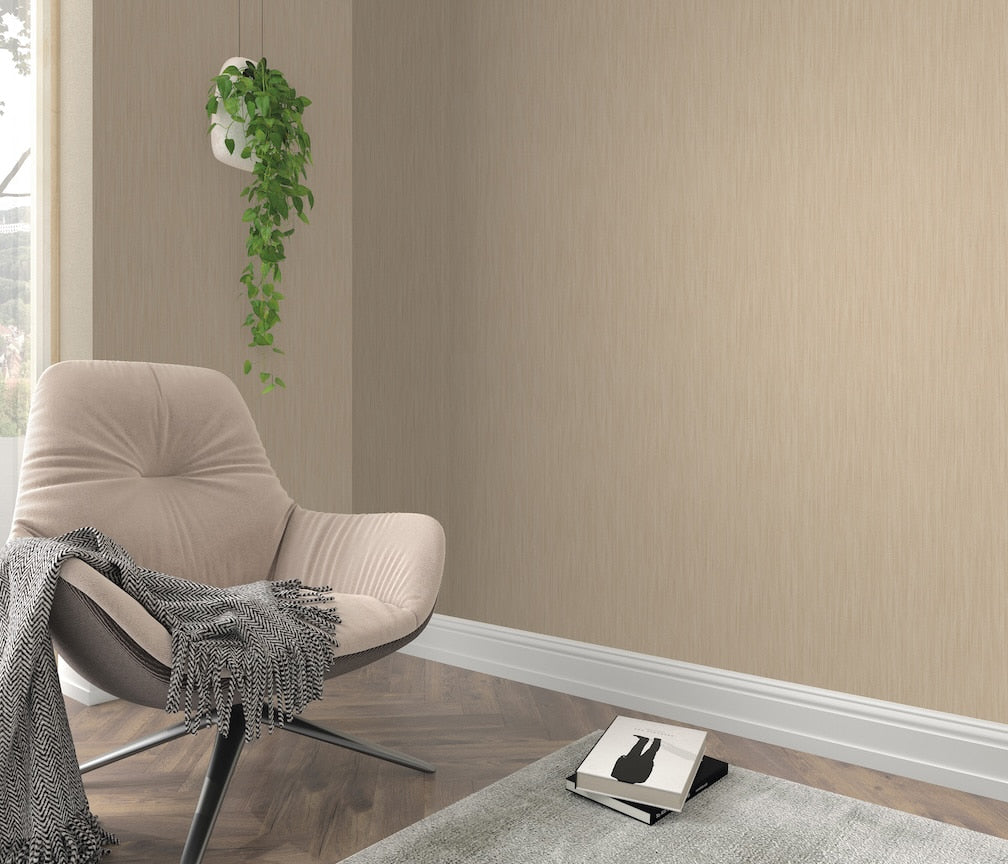 ELLE Decoration Cadence Plain Beige Wallpaper