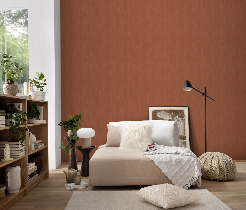 ELLE Decoration Cadence Plain Orange Wallpaper