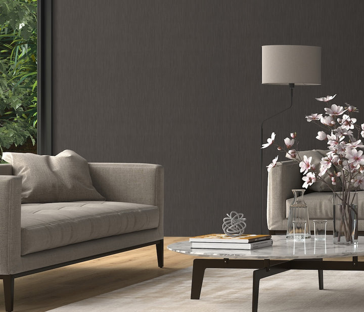 ELLE Decoration Cadence Plain Dark Brown Wallpaper