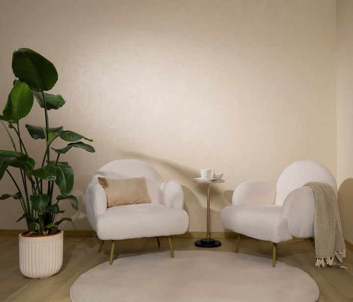 ELLE Decoration Floral Echo Leaves Beige Wallpaper