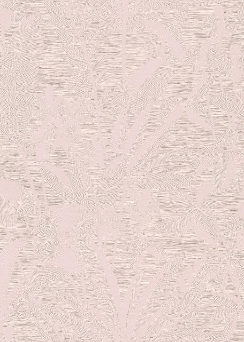ELLE Decoration Floral Echo Leaves Pink Wallpaper