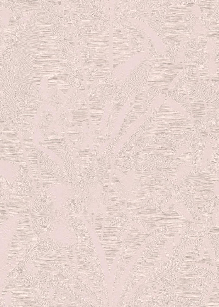 ELLE Decoration Floral Echo Leaves Pink Wallpaper