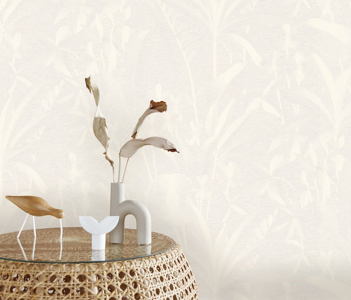ELLE Decoration Floral Echo Leaves Cream Wallpaper