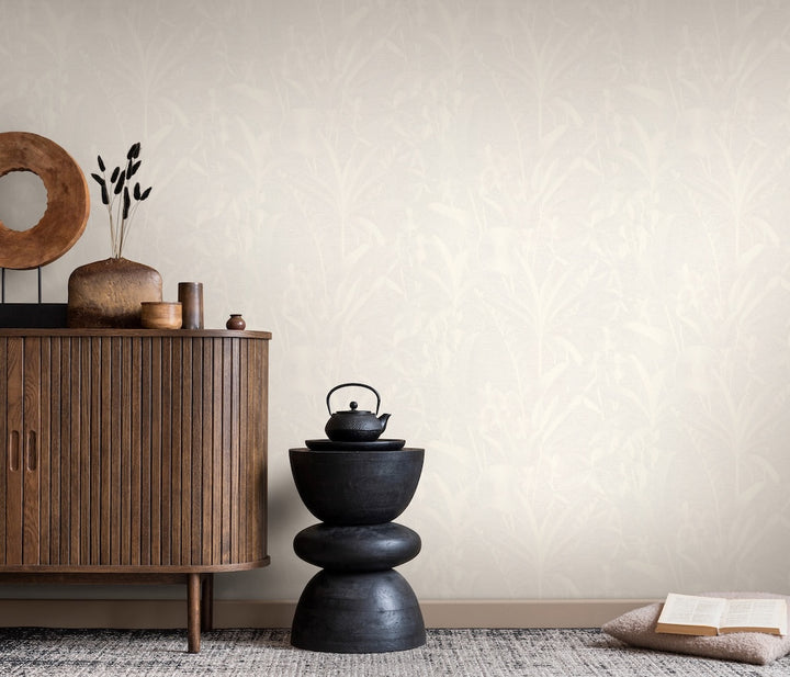 ELLE Decoration Floral Echo Leaves Cream Wallpaper