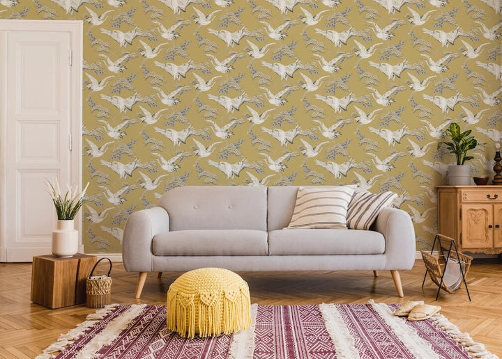 Superfresco Easy Cranes Ochre Wallpaper