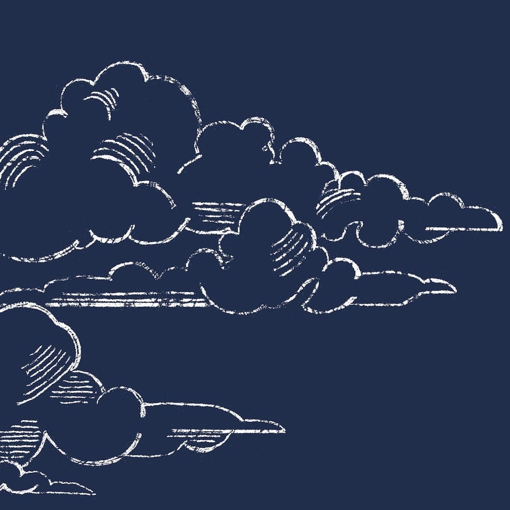 Superfresco Vintage Clouds Navy Wallpaper