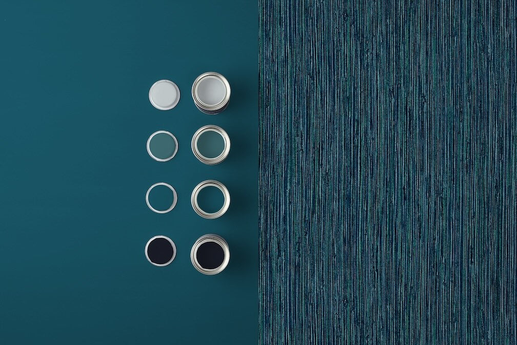 Graham & Brown Grasscloth Texture Teal Wallpaper