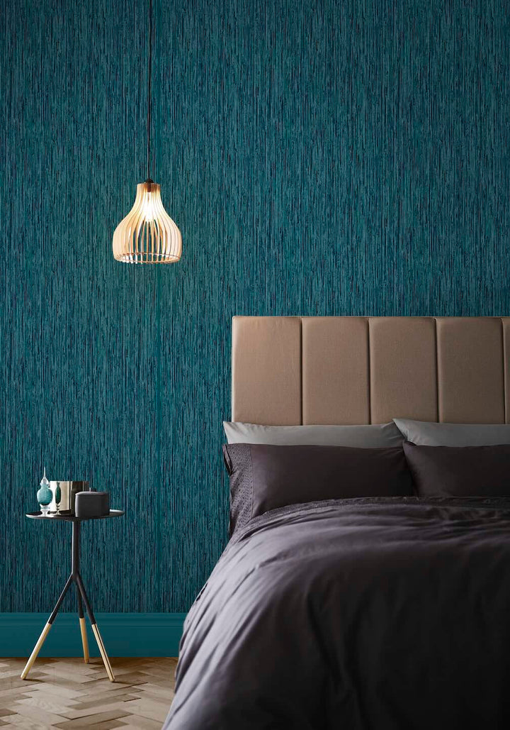 Graham & Brown Grasscloth Texture Teal Wallpaper