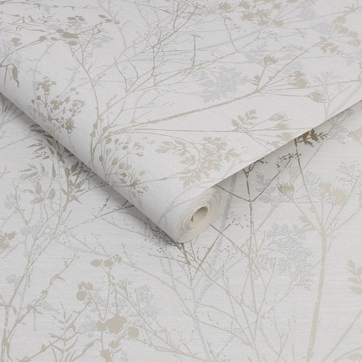 Hedegrow Grey Pale Gold Wallpaper
