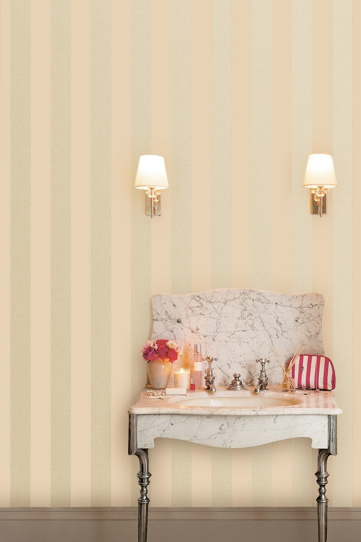 Laura Ashley Lille Pearlescent Stripe Linen Wallpaper