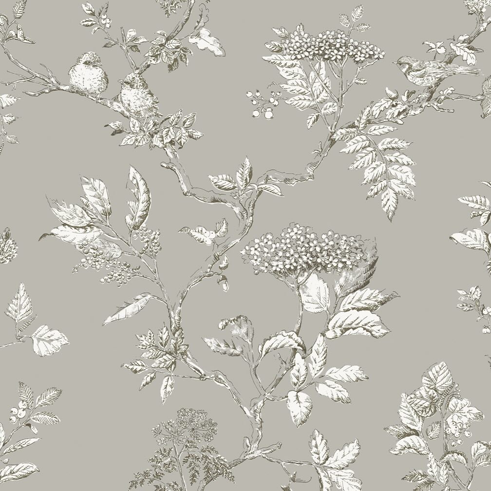 Laura Ashley Elderwood Steel Wallpaper