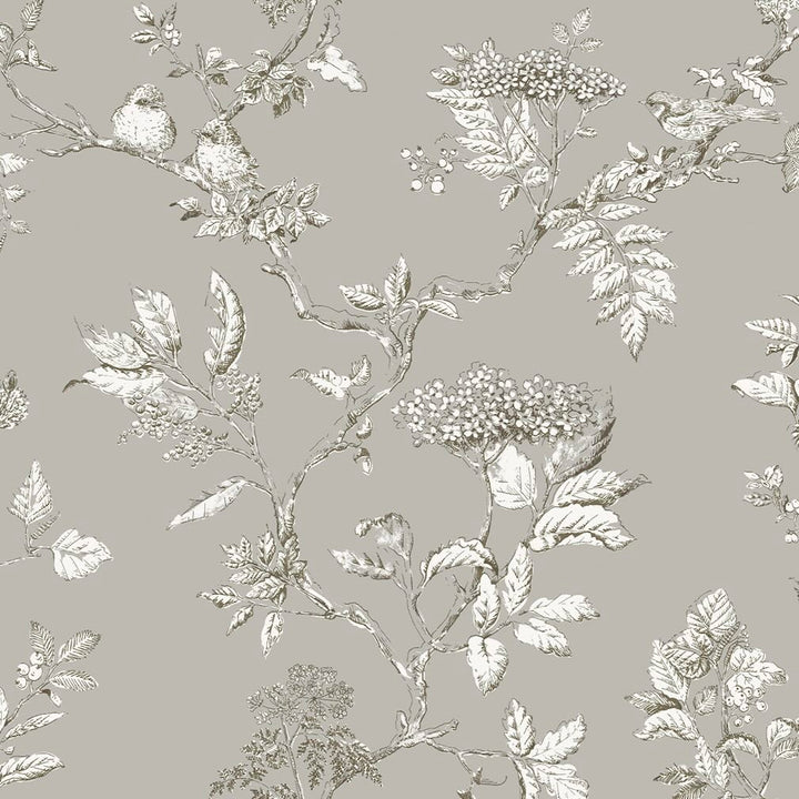 Laura Ashley Elderwood Steel Wallpaper