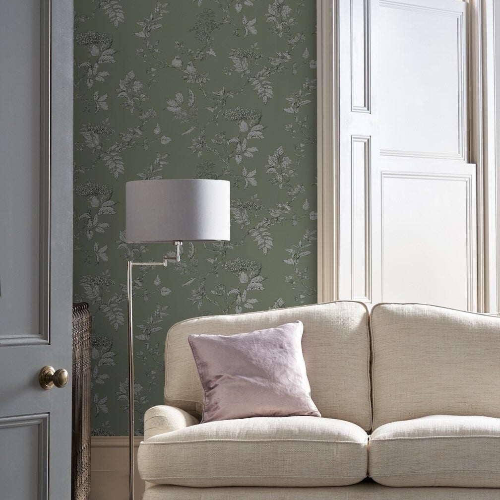 Laura Ashley Elderwood Sage Wallpaper
