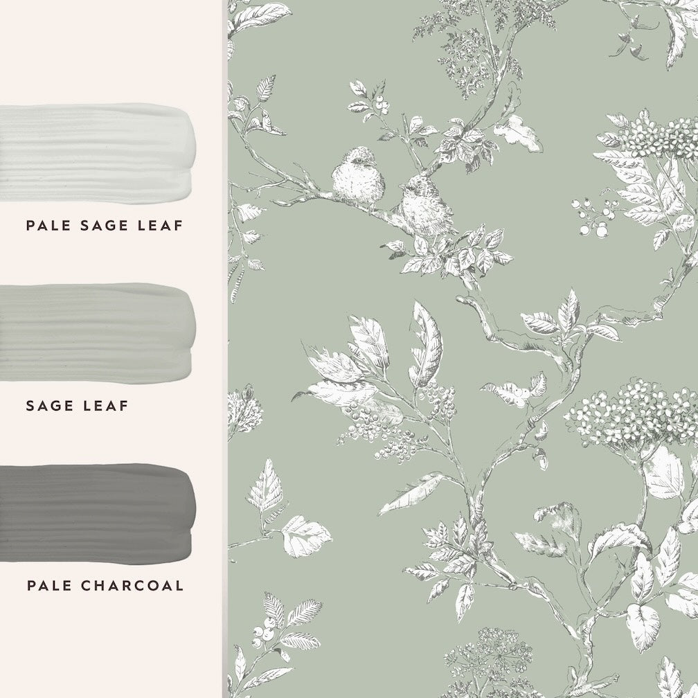 Laura Ashley Elderwood Sage Wallpaper