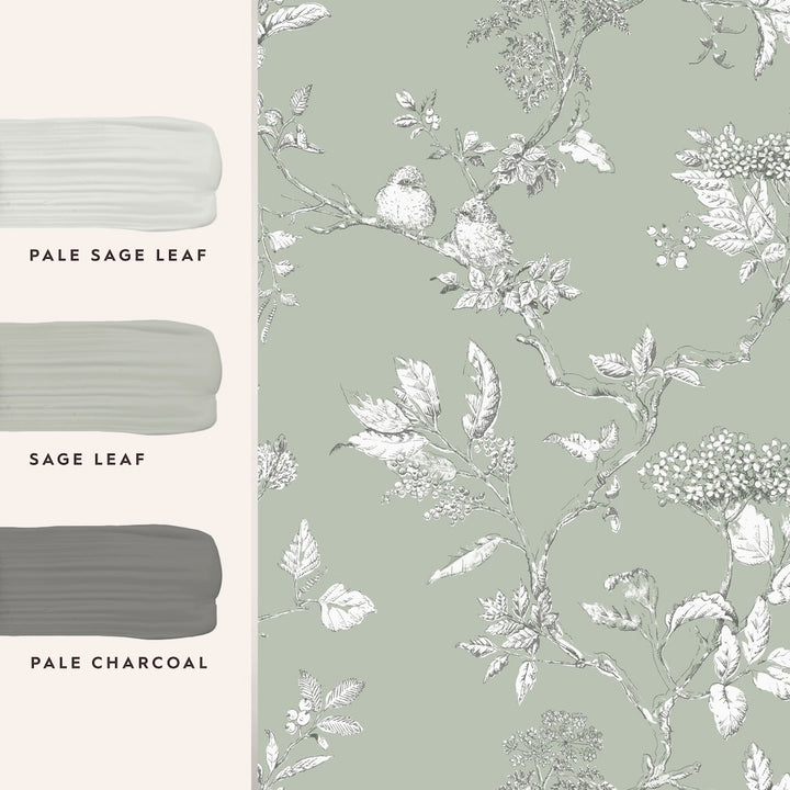 Laura Ashley Elderwood Sage Wallpaper