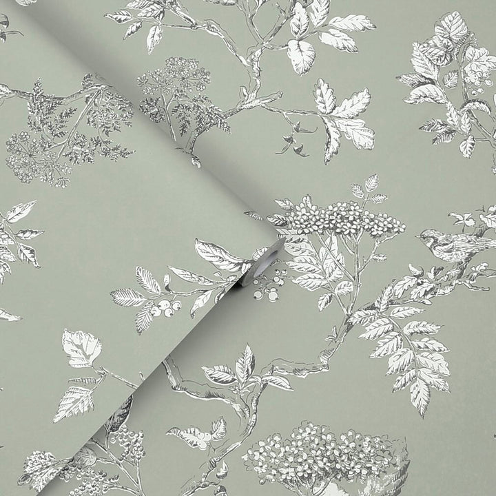 Laura Ashley Elderwood Sage Wallpaper