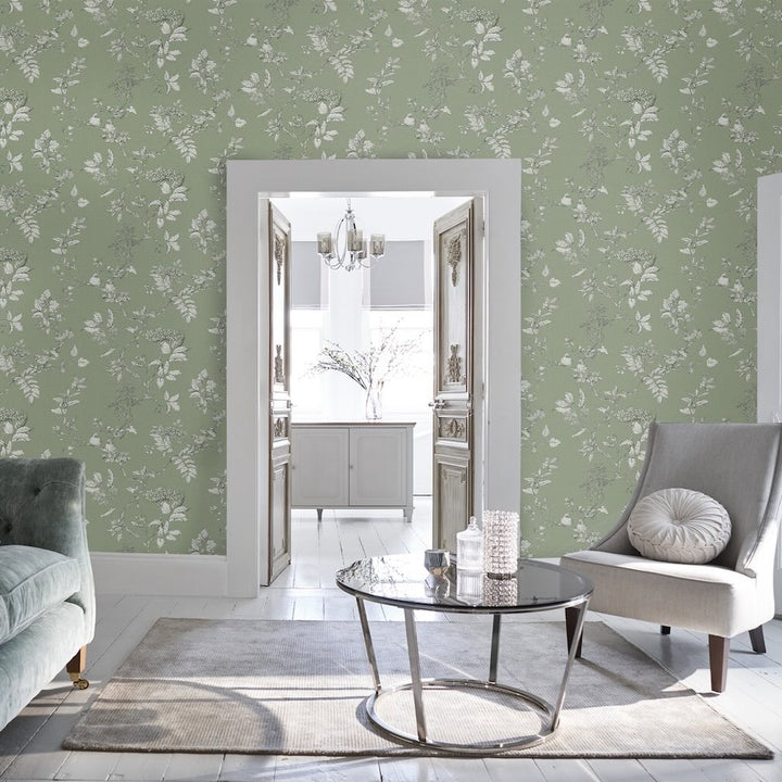 Laura Ashley Elderwood Sage Wallpaper