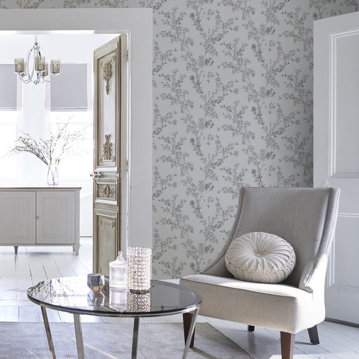 Laura Ashley Forsythia Steel Wallpaper