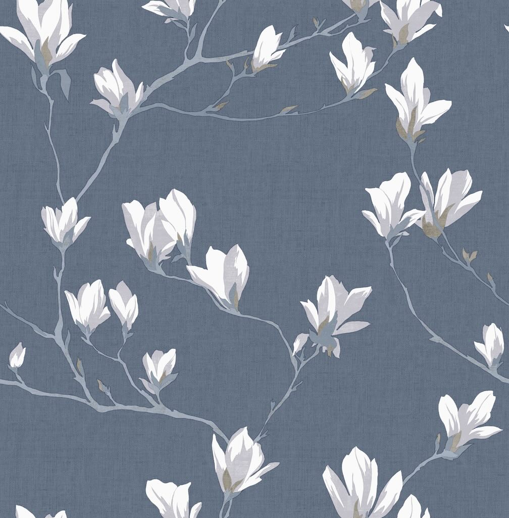 Laura Ashley Magnolia Grove Dusky Seaspray Wallpaper